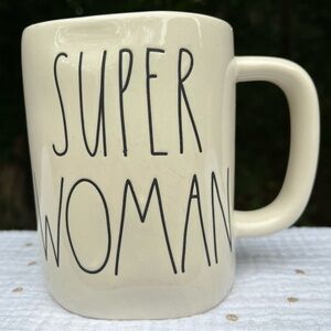 Rae Dunn Artisan Collection cream colored mug with inscription Super Woman
